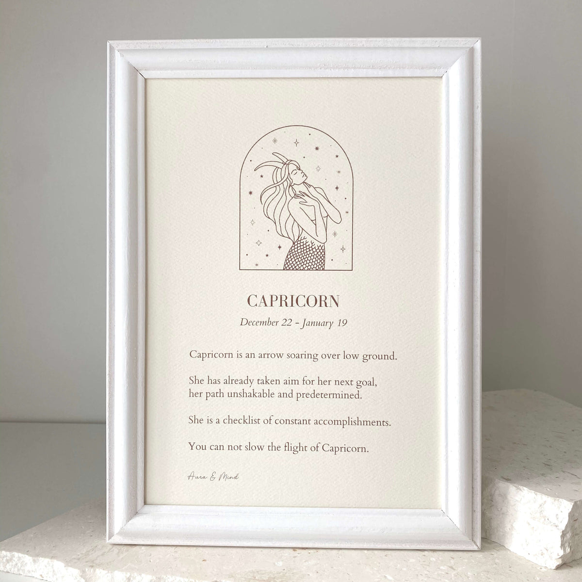 Capricorn - Zodiac Print A5 Portrait Poem