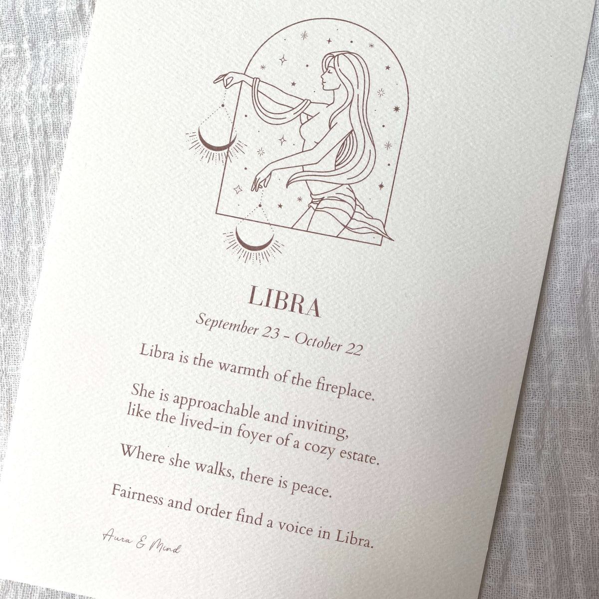 Libra - Zodiac Print A5 Portrait Poem