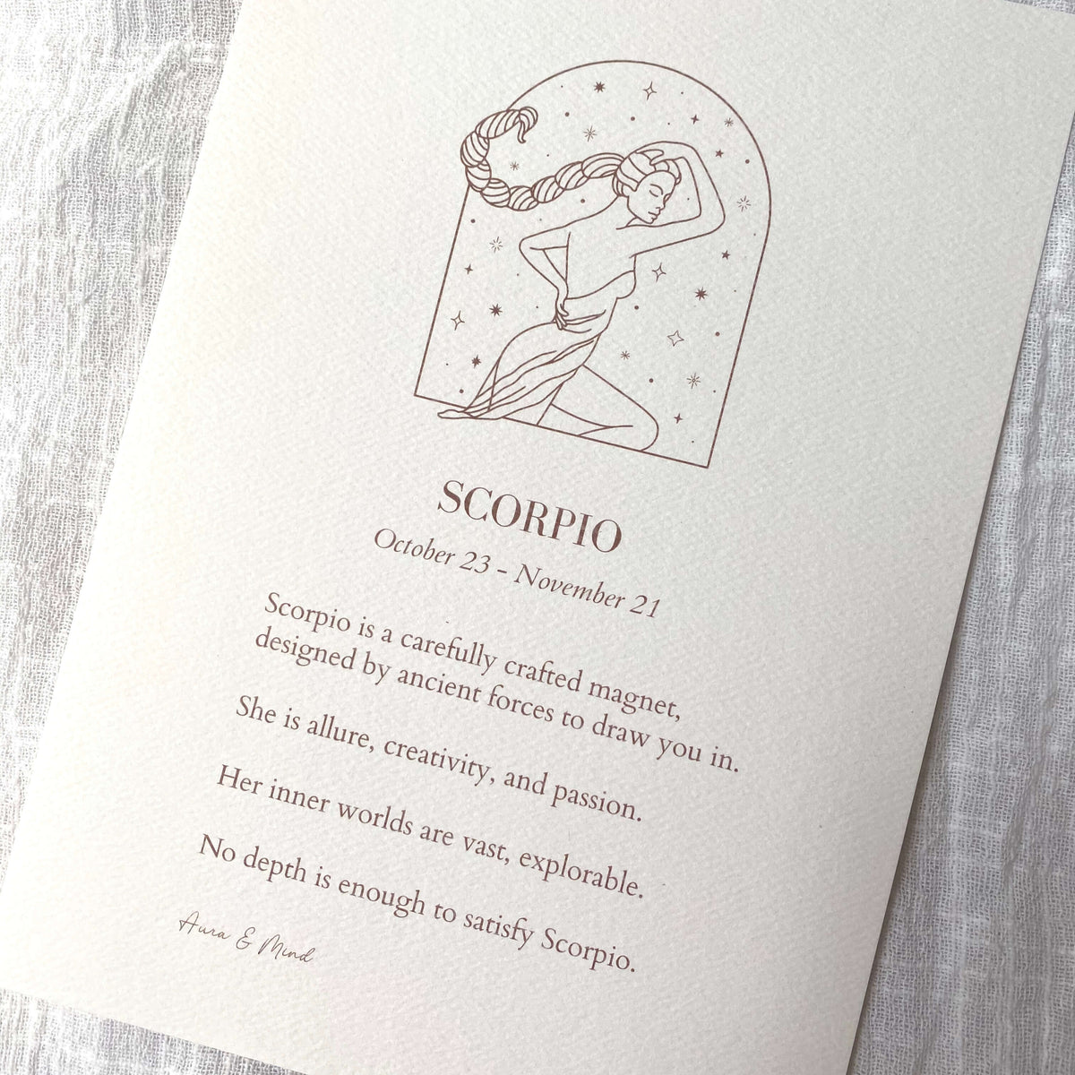 Scorpio - Zodiac Print A5 Portrait Poem