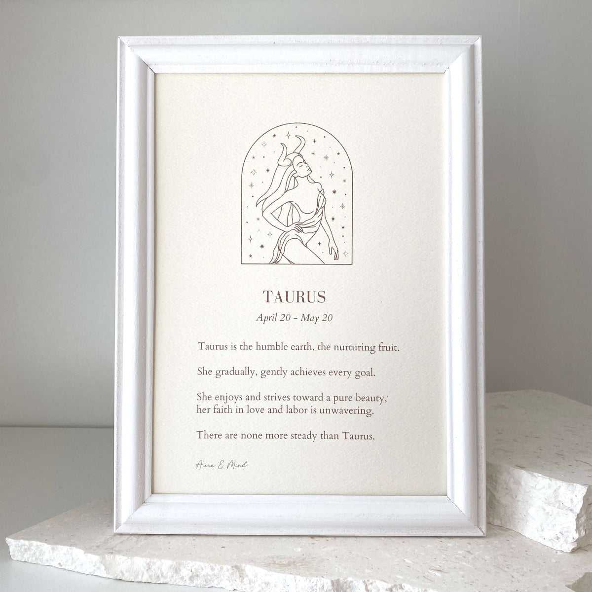 Taurus - Zodiac Print A5 Portrait Poem