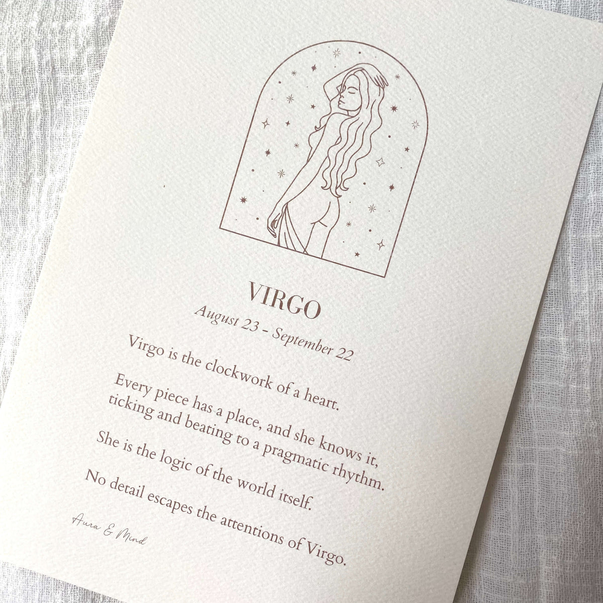 Virgo - Zodiac Print A5 Portrait Poem